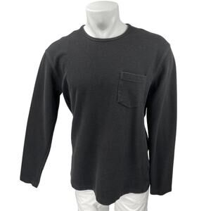 Never Lose Hedge Men's Black Long Sleeve Pocket Ribbed Knit T Shirt Tee Top XL